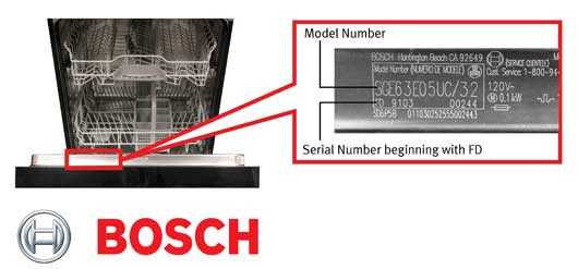 Bosch Dishwasher Serial Number Location